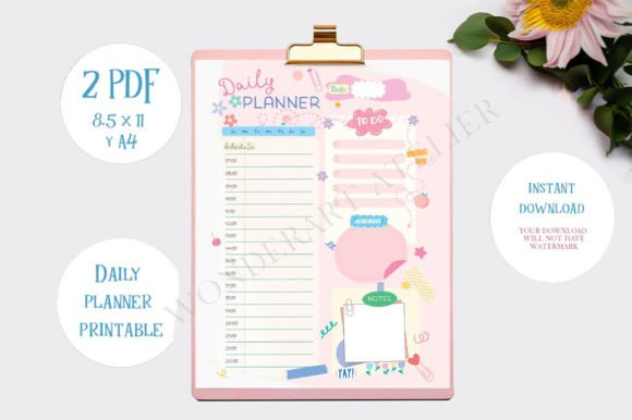Download Cute Pastel Daily Planner Printable. - Printable Collection