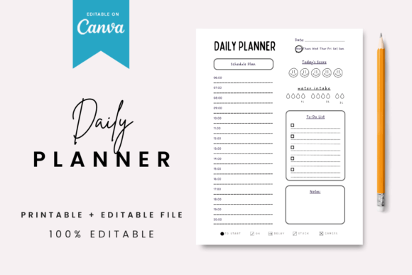 Download Editable &amp; Printable Daily Planner Temp - Printable Collection