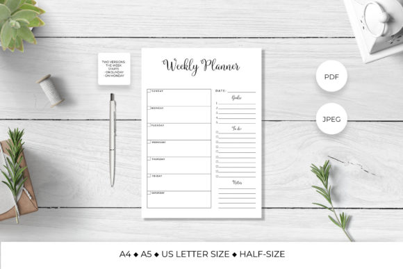 Download Weekly Planner Page Printable. - Printable Collection