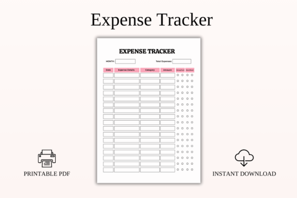 Download Expense Tracker Printable PDF Template - Printable Collection