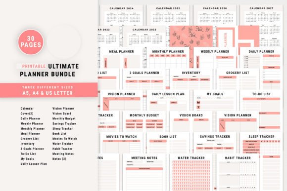 Download Printable Ultimate Planner Bundle Pack - Printable Collection