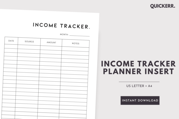 Download Income Tracker Printable Planner Insert - Printable Collection