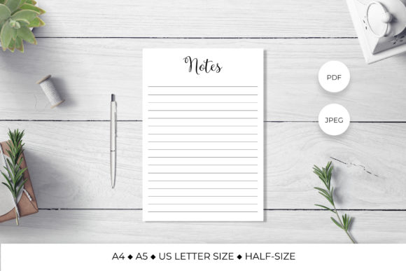 Download Notes Page. Planner Inserts Printable. - Printable Collection