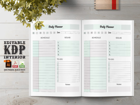 Download Daily Planner Printable Book &amp; KDP - Printable Collection