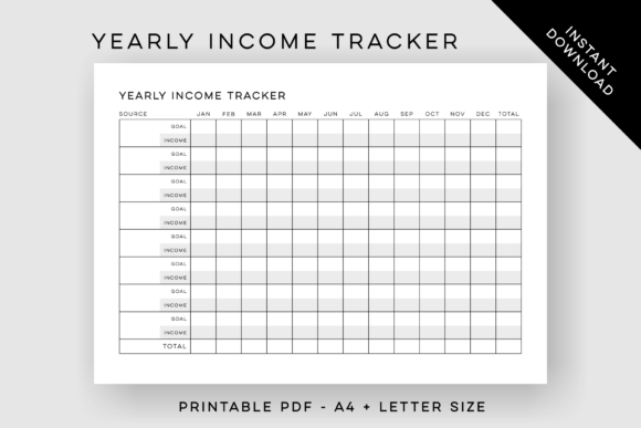 Download Printable Yearly Income Tracker - Printable Collection