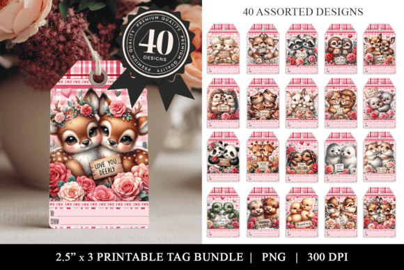 Download Cute Valentine Printable Gift Tag Bundle - Printable Collection