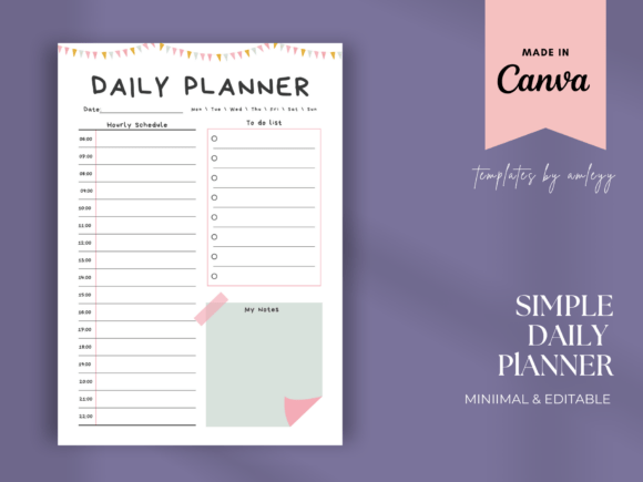 Download Simple Daily Planner Template Printables - Printable Collection