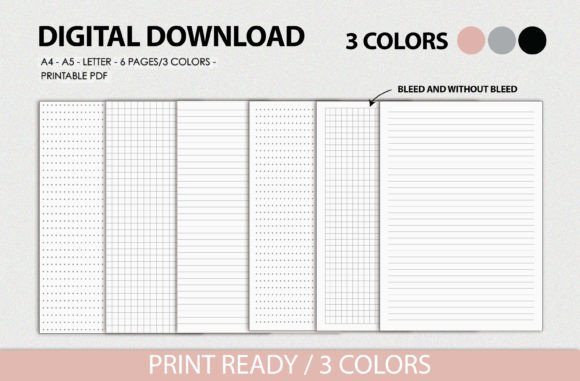 Download Basic Notes Paper Set Printable Planner - Printable Collection