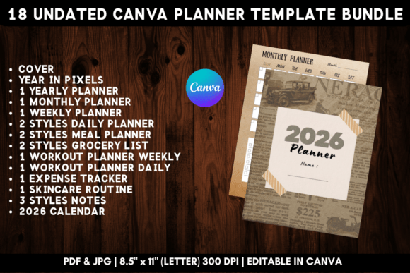 Download Printable Canva Planner Template Bundle - Printable Collection