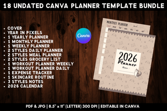 Download Printable Canva Planner Template Bundle - Printable Collection