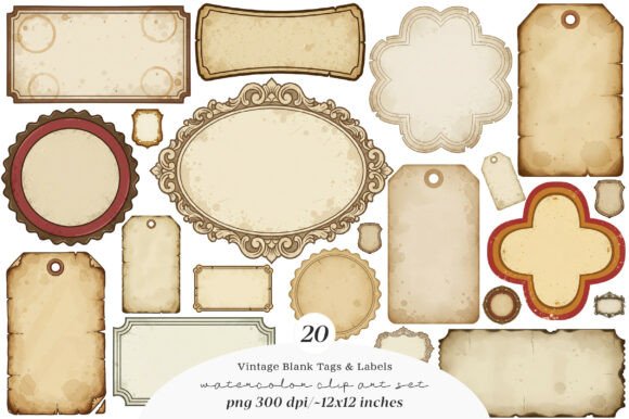 Download Vintage Blank Tags &amp; Labels, Printable - Printable Collection