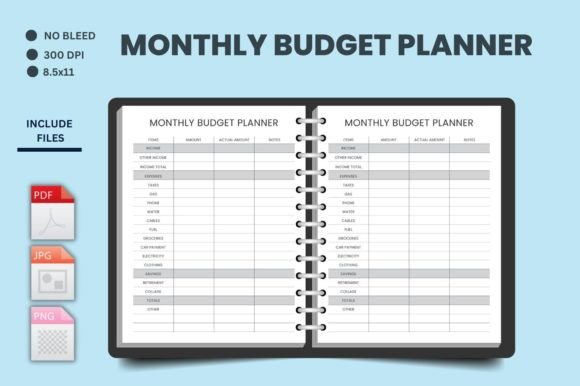 Download Printable Monthly Budget PDF Planner - Printable Collection