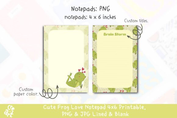 Download Cute Frog Love Printable Notepad - Printable Collection