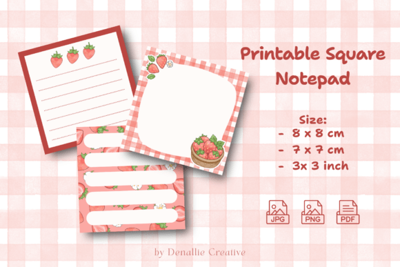 Download Strawberry Notepad Printable - Printable Collection