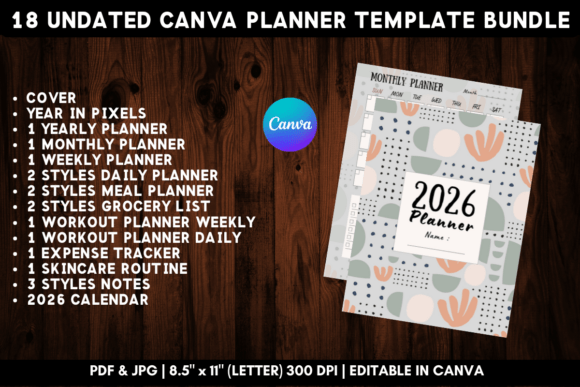 Download Printable Canva Planner Template Bundle - Printable Collection