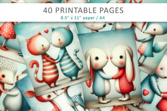 Download Cute Valentine's Animal Printable Pages - Printable Collection