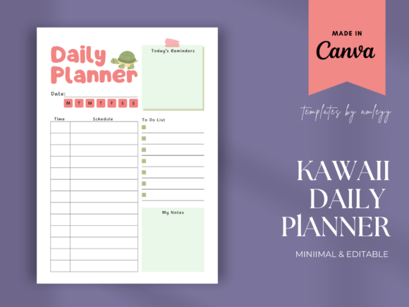 Download Kawaii Daily Planner Template Printables - Printable Collection