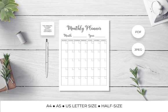 Download Monthly Planner Page Printable - Printable Collection