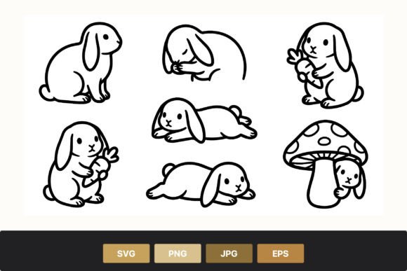 Download Cute Black and White Bunny Line Art - Line art Collection