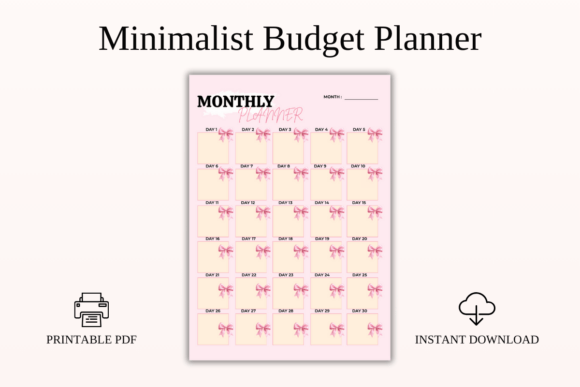 Download Minimalist Budget Planner PDF Printable - Printable Collection
