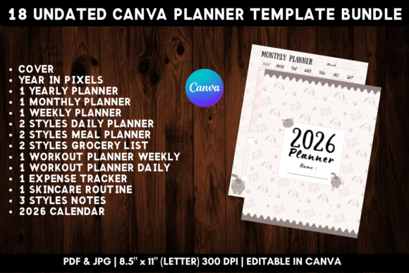 Download Printable Canva Planner Template Bundle - Printable Collection