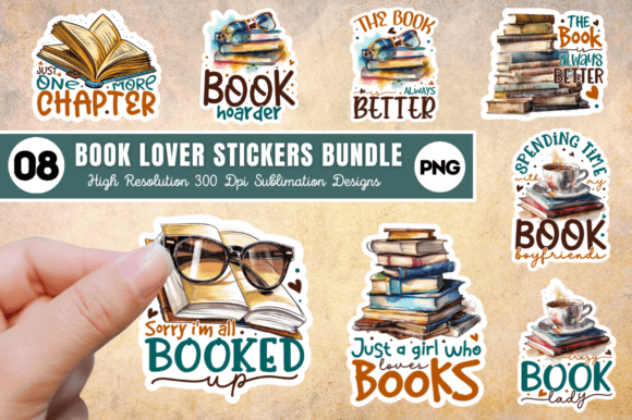 Download Book Lover Printable Stickers Bundle - Printable Collection