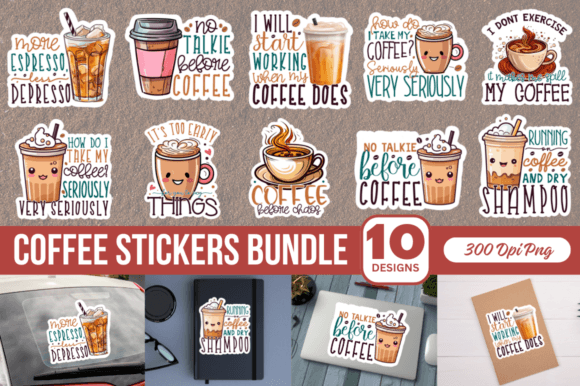 Download Coffee Printable Stickers Bundle - Printable Collection