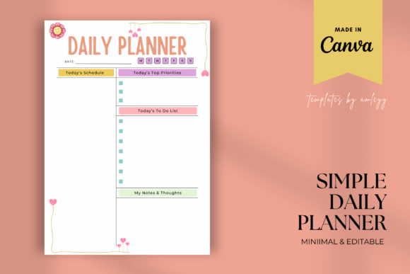 Download Simple Daily Planner Template Printable - Printable Collection