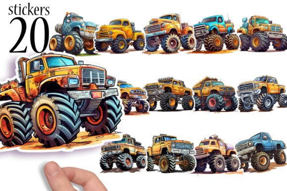 Download Monster Truck Sticker Sheets Printable - Printable Collection