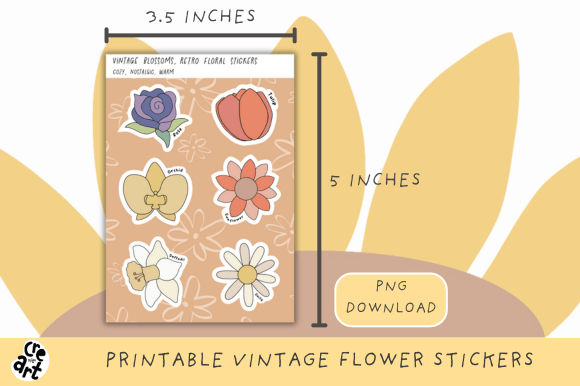 Download Printable Vintage Flower Stickers - Printable Collection