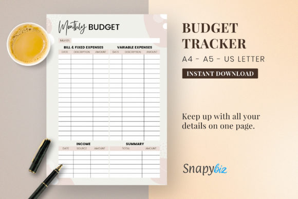Download Printable Monthly Budget Tracker - Printable Collection