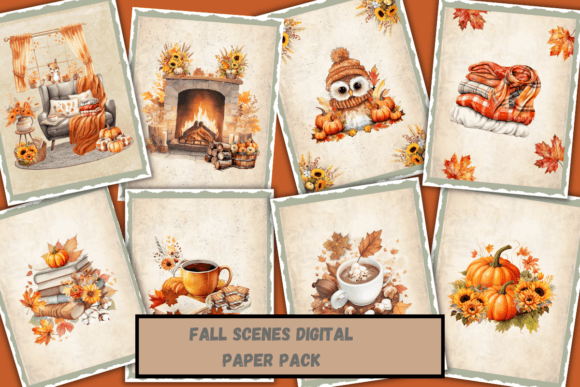 Download Cozy Fall Scenes Printable Journal Pages - Printable Collection