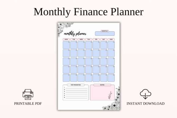 Download Monthly Finance Planner Printable PDF - Printable Collection