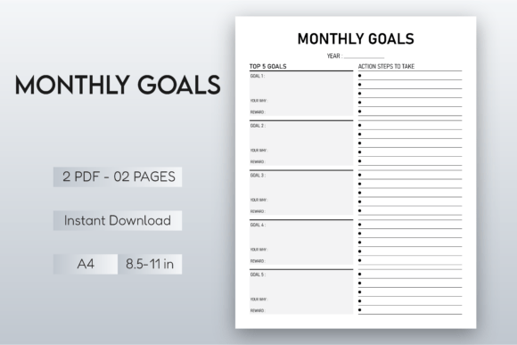 Download Monthly Goals Planner Printable - Printable Collection