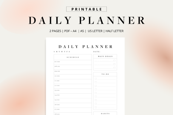 Download Undated Minimal Daily Planner Printable - Printable Collection