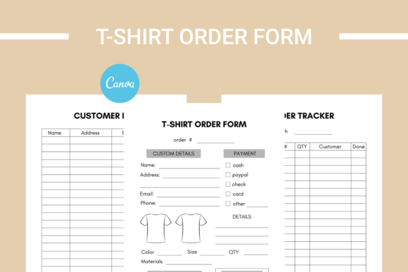 Download Editable T-shirt Order Form Printable - Printable Collection