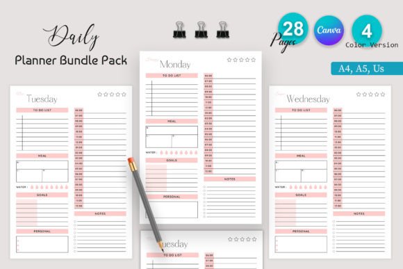 Download Printable Daily Planner Bundle Pack - Printable Collection