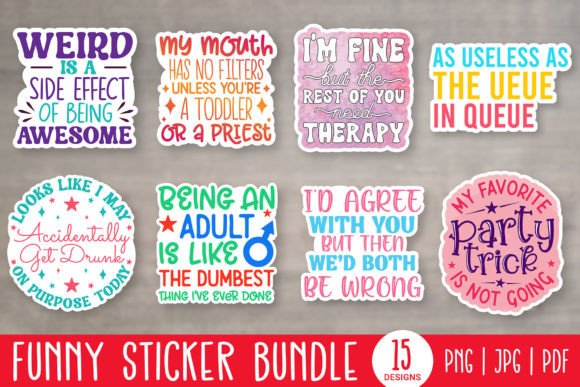 Download Funny Printable Stickers Bundle PNG - Printable Collection