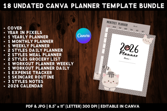 Download Printable Canva Planner Template Bundle - Printable Collection