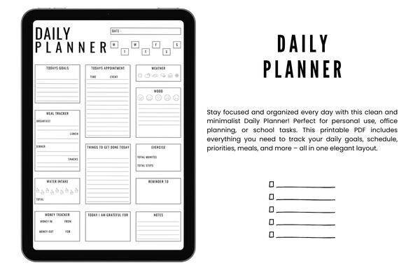 Download Minimalist Daily Planner | Printable PDF - Printable Collection