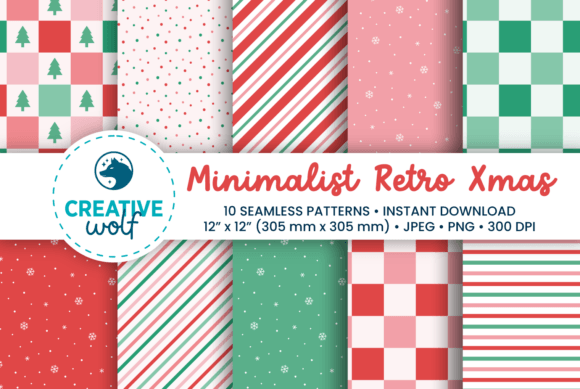 Download Minimalist Retro Christmas Patterns - Retro Collection