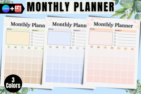 Download Monthly Planner Printable Canva Template - Printable Collection